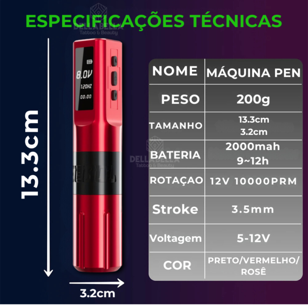 Kit Tatuagem Pen Wireless - Imagem 3