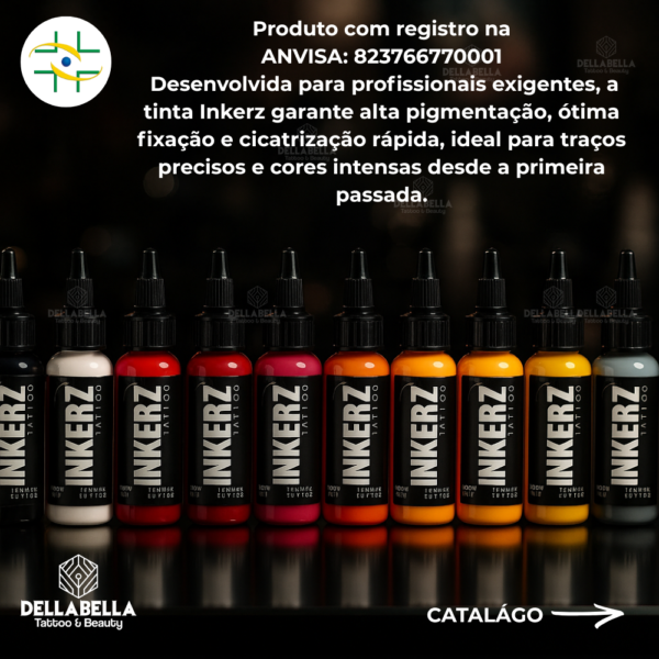 Tintas para Tatuagem 30mL Cores Vivas Inkers  Tattoo - Imagem 3