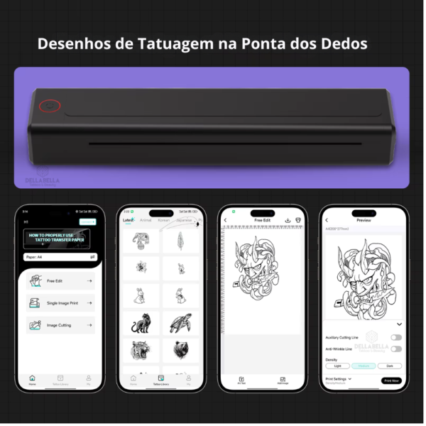 IMPRESSORA EZ TATTOO BLUETOOTH – COMPATÍVEL COM WINDOWS, IOS, ANDROID E USB - Imagem 2