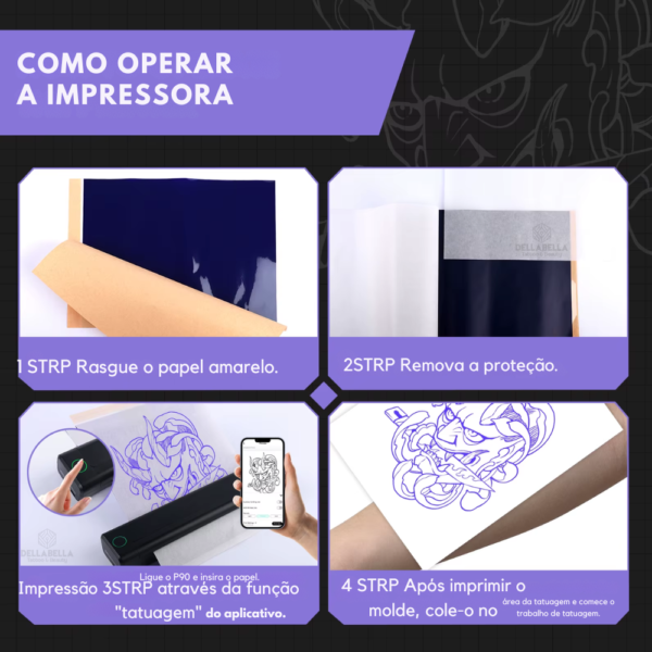 IMPRESSORA EZ TATTOO BLUETOOTH – COMPATÍVEL COM WINDOWS, IOS, ANDROID E USB - Imagem 5